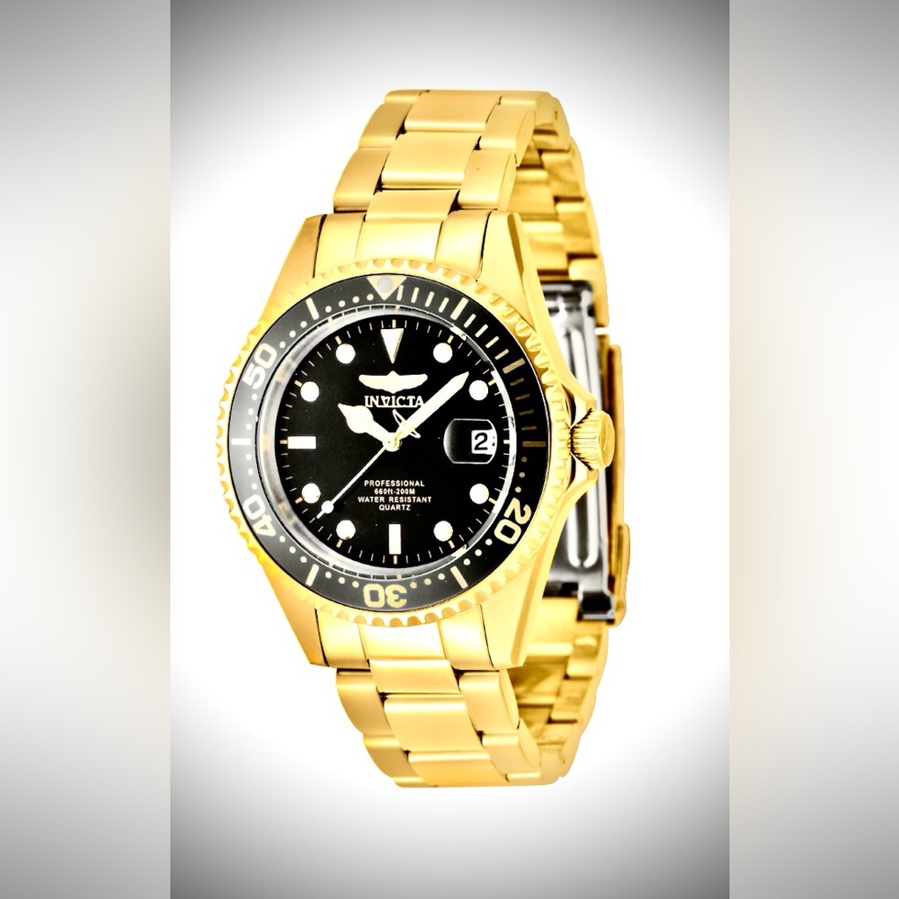 Invicta Gold and Black Pro Diver Men's Watch